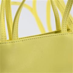 TELFAR Small Yellow Shopping Bag Double Strap Embossed Logo Bag